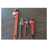 4 Pipe Wrenches  12"-24"