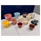 Lot of 12 vintage planter pots