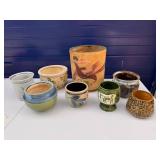 Lot of 8 planter pots medium to large in size