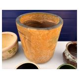 Lot of 8 planter pots medium to large in size