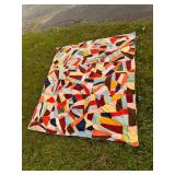 Patchwork quilt blanket with linens lot