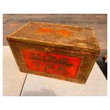 Uno Tea wood box with paper label - Japanese