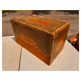 Uno Tea wood box with paper label - Japanese