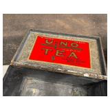 Uno Tea wood box with paper label - Japanese