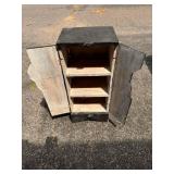 Japanese Geisha painted wood cabinet