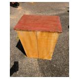 African tribal style wood cabinet