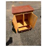 African tribal style wood cabinet