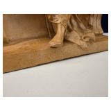 Plaster Statue of Woman on Bench