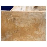 Plaster Statue of Woman on Bench