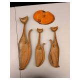 Sexton Mid century modern Metal cats - wall decor