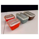 Lot of 4 Pyrex refrigerator dishes