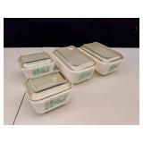 Lot of 4 Amish butterprint refrigerator dishes