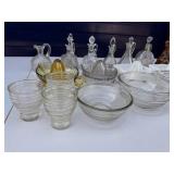 Vintage Sunkist Reamer glass juicer and cruiquet lot