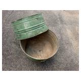 Pair of Green  Galvanized Wash Tubs