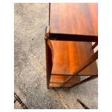 Vintage wood shelf and two antique side tables