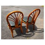 Pair of Rattan Fan Back Chairs