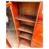 Antique Cherry Wood Secretary Desk & Cabinet