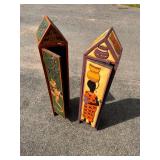 Pair of Wood Cabinets African Style & Lizard Design