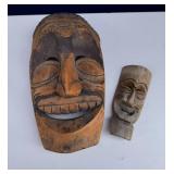 Two Wood Tiki Masks