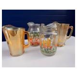 Four Vintage Glass Pitchers