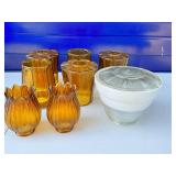 Amber Glass Light shade lot Plus Ceiling light cover.