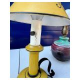 Ten vintage table lamps and 1 hanging lamp