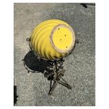 Metal Plant Stand with Yellow Planter