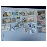 Vintage postcards and trading card lot.