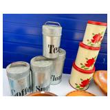 Kitchen canister sets & hand painted Wooden Bowls