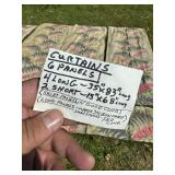 6 Panel Mid Century Modern Barkcloth Curtains