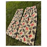 Two Panel Mid Century Modern Barkcloth Curtains