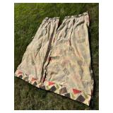 Two Panel Mid Century Modern Barkcloth Curtains