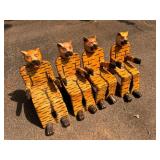 Set of 4 Hand Carved Children