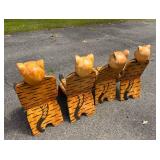 Set of 4 Hand Carved Children