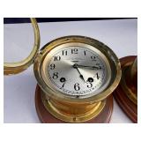 Seven Jeweled Eight Day Ships Bell Clock & Weather Barometer