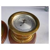 Seven Jeweled Eight Day Ships Bell Clock & Weather Barometer