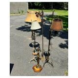 Lot of Five Antique Floor Lamps