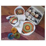 Brightly covered Mexico themed plat...