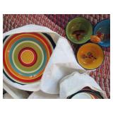 Brightly covered Mexico themed plat...