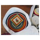 Brightly covered Mexico themed plat...