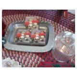 Silver tone, ceramic and Lead Cryst...