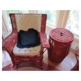 10pc red Shabby Chic Wicker Rattan ...