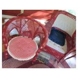 10pc red Shabby Chic Wicker Rattan ...