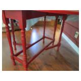 Round Red painted wood drop leaf di...