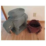 Wicker Rattan accent Frog and plant...