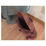 Wicker Rattan accent Frog and plant...