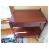 Vintage Wood 2-tier serving cart wi...