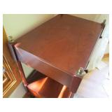 Vintage Wood 2-tier serving cart wi...
