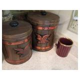 American Eagle adorned lidded tin W...
