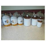 Rooster themed and Copper top lidde...